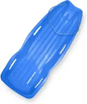 Plastic Toboggan Snow Sled, Downhill Xtreme Flexible, w/ Pull Rope & Handles