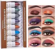 EnMart Glitter Eyeshadow Stick, Shimmer Cream Eyeshadow Pen，Brightener Eyeshadow Pencil Crayon, Waterproof Eye Shadow Stick Sets for Girls Smudge-proof Long Lasting Eye Shadow Make Up(8 colours)