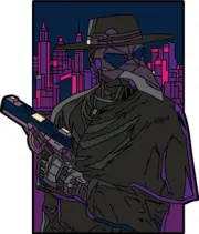 Gen Con 2024 Pin Bazaar "Plagued - Dixi" cyberpunk plague doctor soft enamel pin