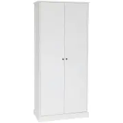 Tivoli 2-Door Multi Purpose Cupboard 5-Tier Shelves Storage Cabinet Tallboy - White