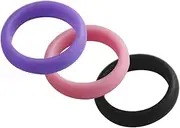 3pcs Silicone Ring for Women Gym Sport Rings Waterproof Jewelry for Swimming Diving Flexible Exercise Rings Alternative to Wedding Bands