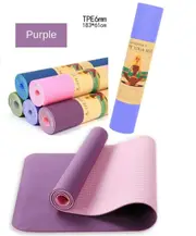 TPE Yoga Mat Non-Slip Gym Fitness Home Exercise Pilates Fit 183x61x0.6cm PURPLE