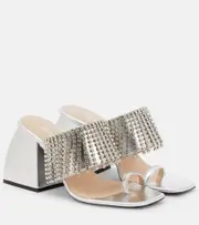 [Nodaleto] Nodaleto Preston embellished leather sandals AU 5 silver