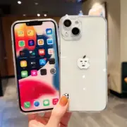 Cute Beauty Spa Mask on Apple Logo Clear iPhone Case for 14 PRO PLUS PROMAX