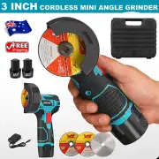 Portable Brushless Cordless Angle Grinder Polishing Cutting W/ 2 Battery Charger