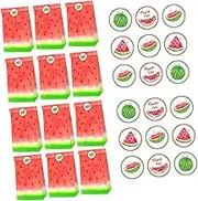 HOLIDYOYO 1 Set Hawaiian Party Favor Bags Watermelon Pattern Food Paper present Wrapping for Candy Packing and Holiday Events Lightweight and Easy to Store
