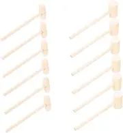 NAMOARLY 12Pcs Mini Wood Mallets for Fun Cake Mallets Lightweight Polished Wood Hammers Style for Creative Play Baking Activities
