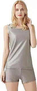 [CIADAZ] Anti Radiation EMF Shielding Clothes,Sliver Fiber Fabric Vest&Pants,Electromagnetic Waves Signal Blocking Pajamas Suits for Women