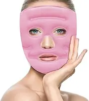 Ice Face Mask with Acupoint Magnets, Gel Face Mask for Cold Hot Compress Therapy, Reusable Cooling & Heating Face Ice Pack for Skin Firming, Reduce Puffy Dark Circles Bags Under Eyes, Relieve Headache