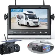 Magnetic Solar Wireless Backup Camera No Installation 1080P 7'' RV Backup Cam...