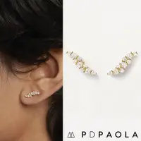 在飛比找蝦皮商城優惠-PD PAOLA 西班牙時尚潮牌 鑲鑽羽毛耳環 簡約金色耳環