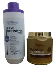Hair Straightener Keratin 3D step 2 & Banho de Verniz mask 1 kg & 950g KIT