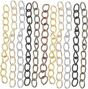[CIMAXIC] DIY Jewelry Making Chains Thick Gold Chain Necklace Silver Rhinestone Chain Rings S Hooks Jewelry Chain Bracelets Jewelry Kit DIY Supply Necklace Clasps and Closures Iron