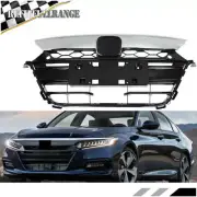 Front Bumper Upper&Lower Grille Grill Set Chrome Black For 2018-19 Honda Accord (for: Honda)