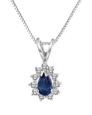 Diana M. Fine Jewelry 14K 0.35 ct. tw. Diamond & Sapphire Pendant Necklace