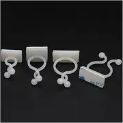 KLOOKY KL-1/2/3/5/6/7 White Nylon Plastic Wire Cable Ball Crimp Clip Clamp U Ring Adhesive Holder Fixing Sheet Adhesive Mounting Twist Ties (60pcs KL-5)