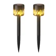 Solar Garden Lights 2Pcs Solar Plastic Lawn Floor Outlet Projection Lamps