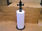 Bronze Iron Paper Towel Holder Finial Fleur de Lis Handmade in USA