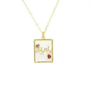 Anyco Necklace 925 Silver for Mother's Day Gift MAMA Plated Square Pendant Gold Platting Cubic Zirconia 5A 18K Jewelry