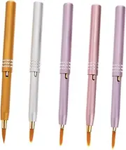 PACKOVE 5Pcs Retractable Lipstick Brush Portable Lip Applicator with Bristles for Precise Application for Travel and Everyday Use
