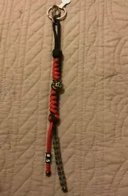 paracord keychain. bag, backpack, jacket zipper pull. Razorbacks team colors #5