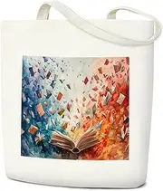 [Nopoben] Canvas Tote Bag For Women, Aesthetic Shopping Bag Foldable Bag Reusable Tote Bag, Gifts for Friends - E