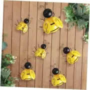 HKKDKTA Metal Outdoor Wall Art Decor, 6 PCS Bumble Bee Decor yellow bees