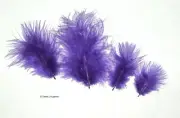 Marabou Feathers 7 grams Small 1-3" fluffs DARK LILAC PURPLE approx 105 per bag