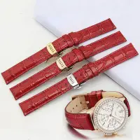 在飛比找Yahoo!奇摩拍賣優惠-鐵達時天長地久手錶帶女款紅色牛皮14 22 18 22mm蝴