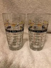 2 New Bartender Mixed Drink Cocktail Recipe Libbey Pint Glass Barware BX