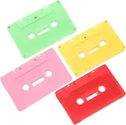 NUOBESTY 4pcs Blank Cassette Tapes, Colored Blank Audio Tapes for Recording Empty Cassette Tape Recordable for Lectures Seminars