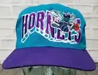 Vintage 90s NBA Charlotte Hornets Basketball Hat Logo Graphics Snapback Cap Teal