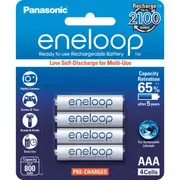 PANASONIC BK4MCCE4BA 4 Pack Aaa Eneloop Batteries Rechargeable Lsd BK-4MCCE/4BA Voltage: