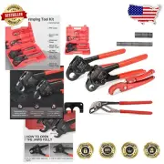 Compact & Efficient Hand-Powered PEX Crimping Tool Set with 30 Copper Rings