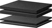 4 PCS Foam Inserts for Cases 16" x 12" x 1" & 0.4"- 2 Size Pick and Pluck Foam Sheets with Bottom Pluck Pre-Cubed Foam Tray Pads Foam for Cases Tool Box Drawers (1in*2pcs+0.4in*2pcs)
