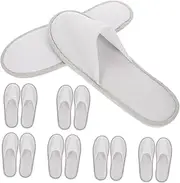 SHERCHPRY Convenient Indoor Slippers 10 Pairs Cotton Linen Arch Support Hotel Spa Slippers