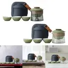 Travel Teapot and Cup Set Chinese Tea Set Portable Kung Fu Teapot Outdoor Glass