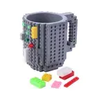 Build-On Brick Coffee Mug DIY Water Cup for Housewear Furnishings (Grey)