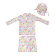 Big Softies-3 Pc L/S Rashie, Shorts & Hat-Fruits
