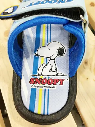 【震撼精品百貨】史奴比Peanuts Snoopy 台灣製史奴比正版兒童黏式拖鞋-藍(16 22號)#13121 震撼日式精品百貨