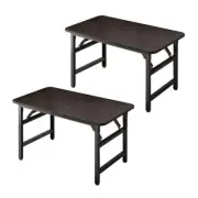 NNEAGS 2X 120x60 Walnut Foldable Computer Study Table Easy Assembly Desk No Chai