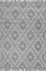 Diego Geometric Grey Multi Wool Rug