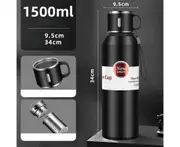 Insulated Water Bottle 50.7 oz,Leak Proof & Non-BPA,Stainless Steel Vacuum Sports Water Bottle-Black