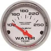AutoMeter Auto Meter 200762-35 Ultra-Lite Gauge, Water Temp, 2 1/16", 100-250ºf, Electric, Marine Chrome