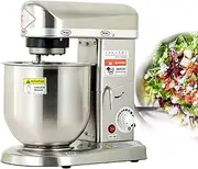 Stand Mixer,Electric Stand Mixer,Portable Lightweight Kitchen Mixer for Daily Use with Egg Whisk,Dough Hook,Flat Beater,Metallic-C(10L)