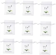 ULTECHNOVO 20pcs White Lavender Sachet Bags Refillable Drawstring Pouches for Herbs Spices Breathable Mesh for Freshness Odor Storage Elegant Design for Home Use