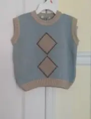 Macleod Toddler Boys Blue Beige Argyle Sweater Vest Size 4 NWT
