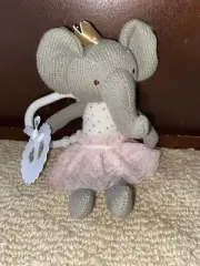 Mud Pie Elephant Ballerina Plush Stuffed Animal Pink Tutu Girl With Hook NWT New