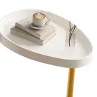 (Gold)C Shaped Side Table Small Egg Oval Shaped Sofa End Coffee Table That GH