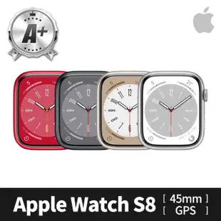 【Apple】A 級福利品 Apple Watch S8 GPS 45mm 鋁金屬錶殼(副廠配件/錶帶顏色隨機)